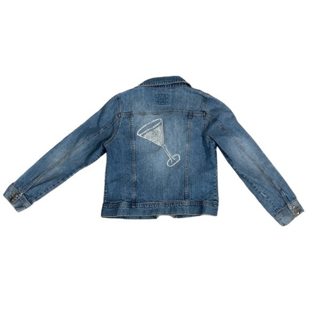 Old Navy Bedazzled Martini Glass Denim Jacket